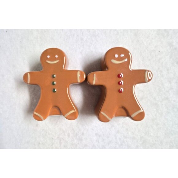 Gingerbread Man Ceramic Salt & Pepper Shakers‎ Set - Picture 1 of 7